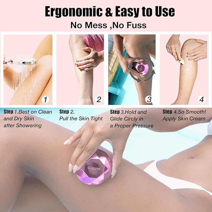 Crystal Hair Eraser,Painless Nano Hair Remover Exfoliation,Gentle and Efficient Glass Hair Removal Device Without Waxing,Natural Epilator for Women and Men(Rose Pink)