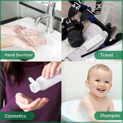 LISAPACK 3.4 oz Travel Bottles for Toiletries, Plastic Travel Size Containers for Shampoo Conditioner TSA Approved, Empty Small Squeeze for Lotion, Clear Leak Proof Mini Liquid Tube for Refillable