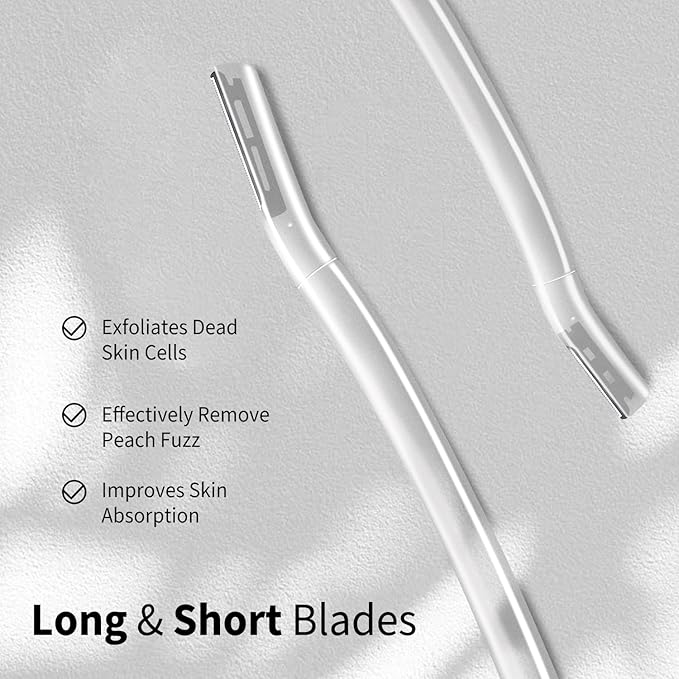 Dermaplane Razor for Women Face, Precision Face Razors for Women, Gentle Exfoliation Microblades for Sensitive Skin, Peach Fuzz Remover, Perfectly Shape Brows