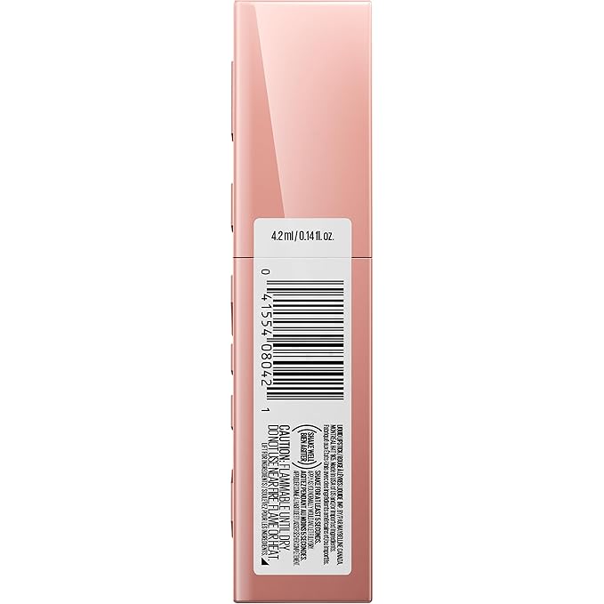 Maybelline Super Stay Vinyl Ink Longwear No-Budge Liquid Lipcolor Makeup, Highly Pigmented Color and Instant Shine, Captivated, Pink Lipstick, 0.14 fl oz, 1 Count