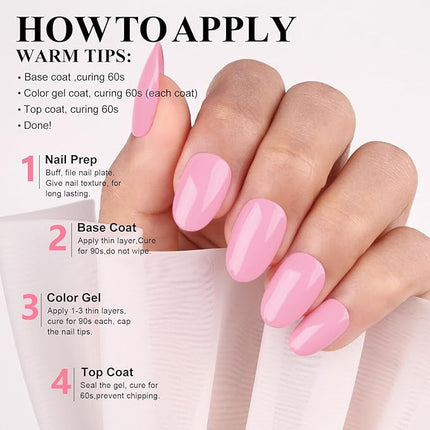 Imtiti Gel Nail Polish, Baby Pink Gel Polish, 0.51 Fl Oz