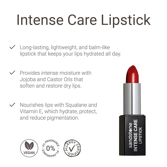 Intense Care Lipstick - a hypoallergenic, gluten free, caring formula, with active and moisturizing ingredients. (41 First Love, 3,5 g)