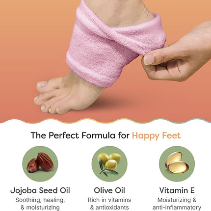 ZenToes Moisturizing Socks for Cracked Heel Treatment, Vitamin E, Olive Oil and Jojoba Oil Infused Heel Socks, Galentines Day Gifts, Self Care Gifts for Women (Fuzzy Pink, Regular)