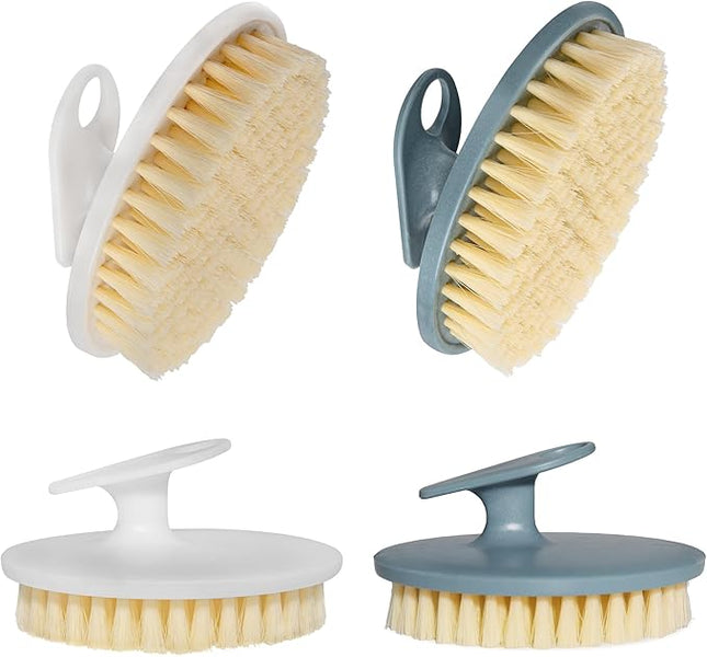 INNERNEED PP Shower Brush Body Exfoliating Scrubber, for Deep Clean Body Wash, Cellulite Treatment, Lymphatic Drainage and Blood Circulation Improvement (Pack of 4)