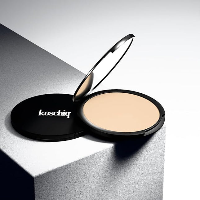 Koschiq Soft Matte Powder + Foundation – 2-in-1 Compact with Oil Control & Blurring Effect | 24hrs stay Longwear, Buildable Matte Finish | k-25 : Fair with warm yellow undertone