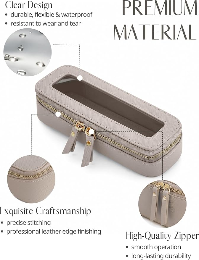 Popvibe Clear Makeup Bag Travel Cosmetic Case Transparent Toiletry Bag with Zipper, Portable Make Up Organizer Traveling Compact Car Bag for Essentials