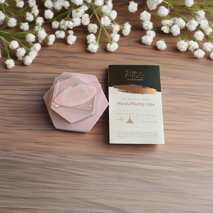 HyaluPlump Lips – Innovative Two-Step Lip Care System Featuring 800 Self-Dissolving Microneedles made from Sodium Hyaluronate, Niacinamide, and Peptides for Hydrated, Plump Lips