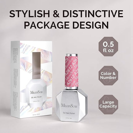 MelodySusie 0.5fl oz Dark Pink Gel Nail Polish, Nails Soak Off UV LED Jelly Purple Pink Gel Polish Gift for Women Nail Art Manicure Salon DIY Nail Design Decoration at Home-A2612