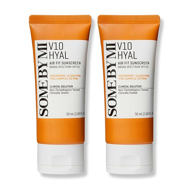 SOME BY MI V10 Hyal Air Fit Sunscreen SPF 50 – Pack of 2 – Korean Centella Sunscreen for Face with UV Protection – Non-Greasy, No White Cast, No Eye Irritation for Sensitive Skin – Korean Skin Care