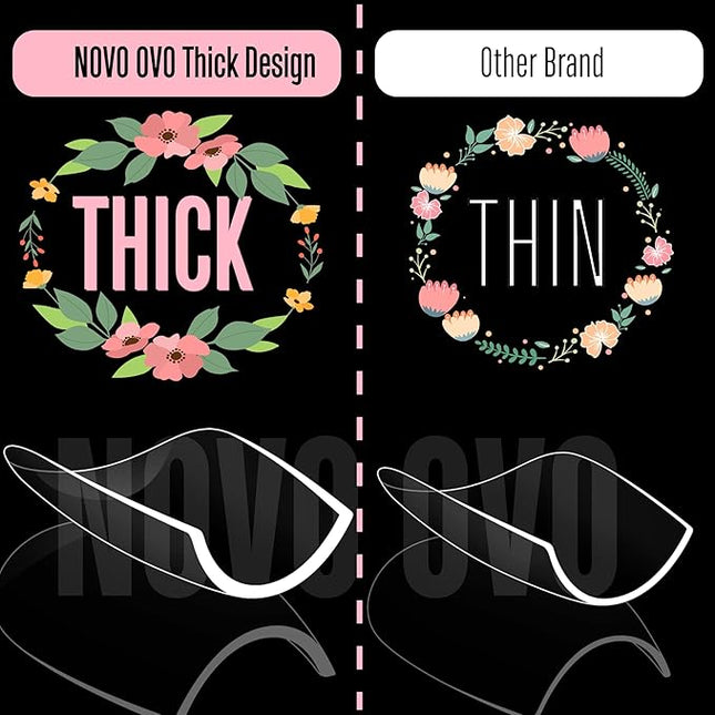 NOVO OVO Short Coffin Thick Natural Nail Tips Press on, No C Curve Ballerina Soak Off Soft Gel Fake Nail Extension, Full Cover False Nails for Acrylic French, Salon DIY x 15 Sizes 510 pcs