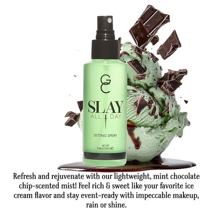 Gerard Cosmetics Slay All Day Makeup Setting Spray (Mint Chocolate Chip Scented), Matte Finish with Oil Control, Cruelty Free, Long Lasting Finishing Spray, 3.38oz (100ml)