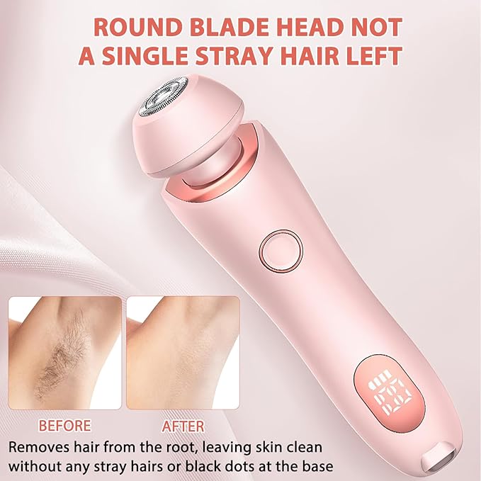 The Glide Pro 3.0 Razors,Smooth Shave Pro for Women,2 in 1 Electric Shaver Razors,Wireless Bikini Trimmer for Pubic Hair,Waterproof Wet & Dry Use for Armpit Legs Face Hairs (Blue)