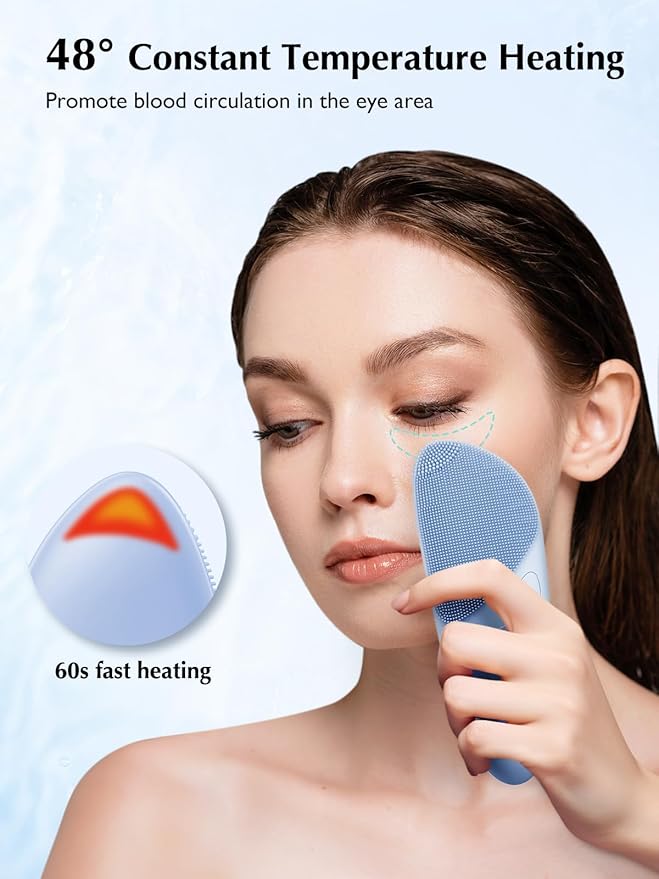 COSLUS Facial Cleansing Brush Silicone Face Scrubber: IPX7 Waterproof Rechargeable Face Wash Brush, 4 Cleansing Modes, Electric Face Brush for Cleaning, Exfoliating, Massaging
