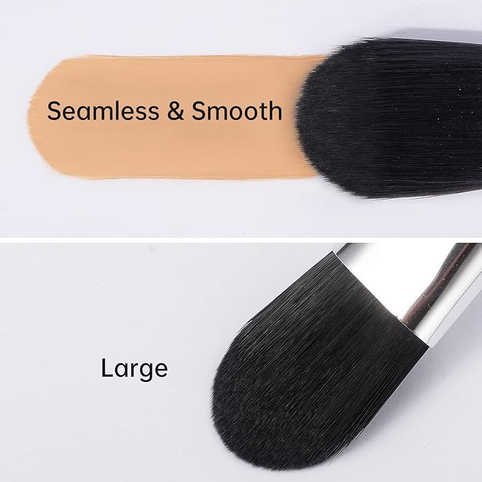 Foundation Brush for Liquid, Flat Foundation Makeup Brush for Liquid Cream Foundation Powder Buffing Blending Vegan Premium Face Cosmetic Makeup Tool