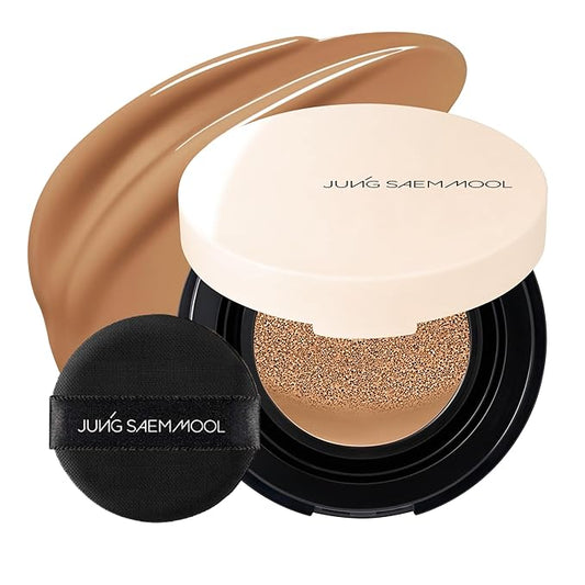 JUNG SAEM MOOL Essential Skin Nuder Cushion Mini 30C Cinnamon 0.17 Fl Oz, Natural Radiant Finish Cushion Foundation with Buildable Coverage, Lightweight Texture, Korean Foundation Makeup