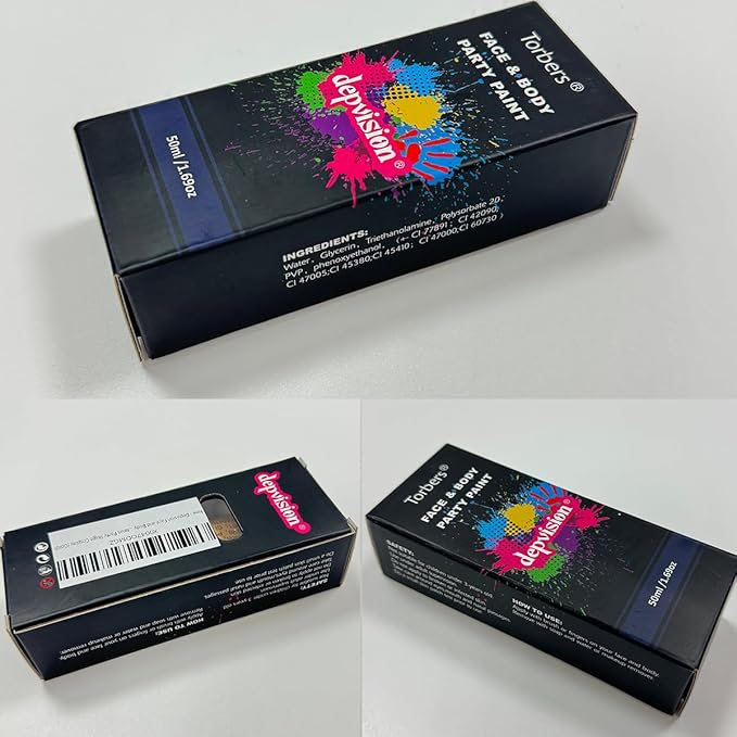 Depvision Face and Body Paint 1.7oz Cream Makeup 50ml Water Based Face Painting Special Effects For Adults Children Kids Halloween Christmas Party Stage Cosplay (Gold)