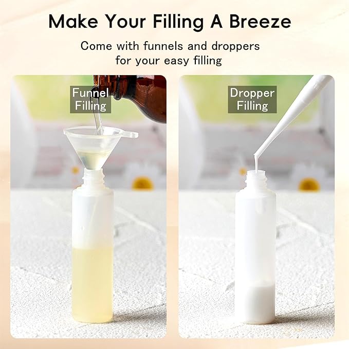 TUZAZO 10 Pack 18ml/0.6oz Small Travel Tube Bottles, Refillable Empty Plastic Mini Travel Size Squeeze Bottles for Liquid Makeup Cosmetic Toiletries