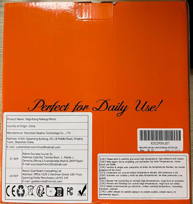 B Beauty Planet Makeup Mirror with Lights, Lighted Magnifying Mirror 30X with 3 Lighting and Adjustable Brightness, 2-Sided Height Adjustable Vanity Mirror for Bathroom, Gifts for Women Rose Gold