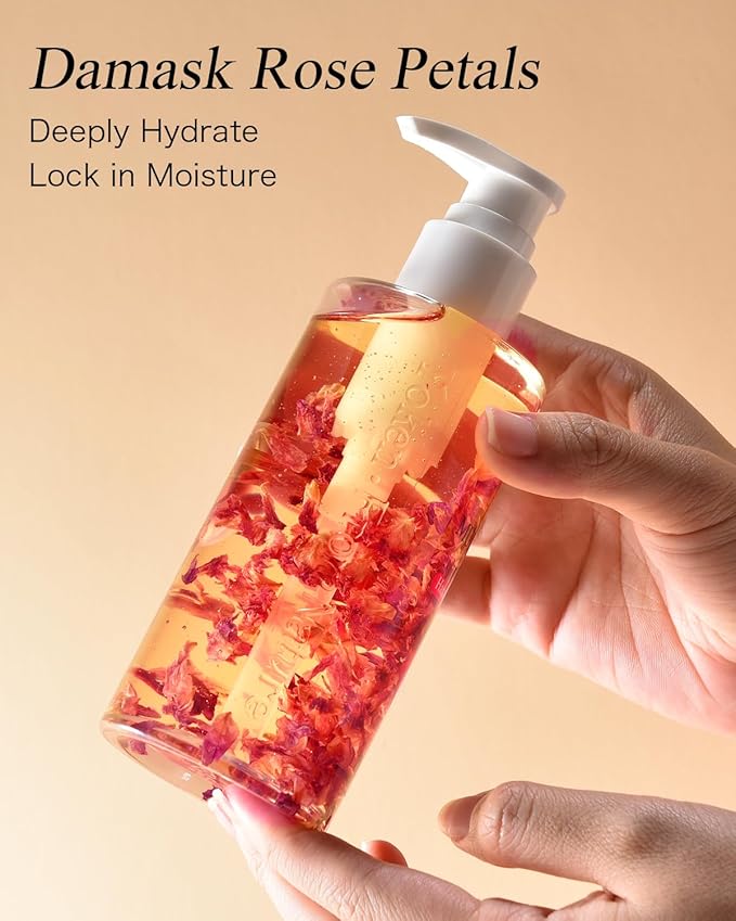 Yoken Multi-Used Body Oil For Skin,Face,Hair and Nails,Multi Purpose Organic oil With Rose Petals,Vitamin E & Almond Oil Nourishing & Hydrating,Body Oil for Moisture & Skin After Bath Oil,8 Fl Oz