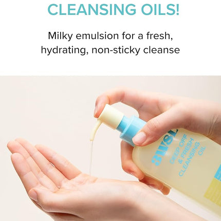 3W8L Deep Off & Fresh Cleansing Oil – Fast emulsifying Korean pore care cleanser, gentle daily makeup & sunscreen remover with Jojoba & Centella, dissolves sebum & blackheads, hydrating fresh finish