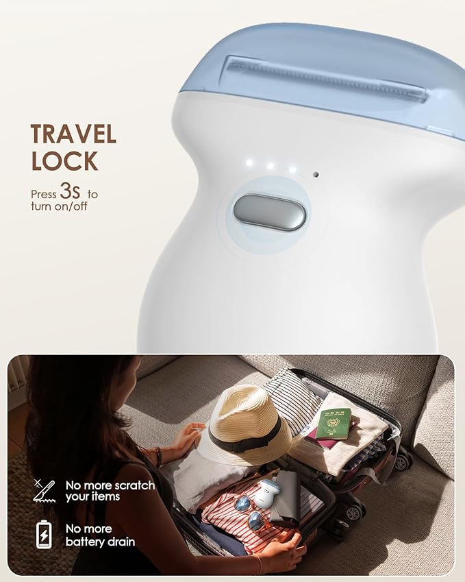 Mini Body Hair Trimmer for Travel, Womens Electric Shaver Type-C Rechargeable Hair Removal Razor with LED Display, Waterproof Wet/Dry Home Use, On-The-Go White