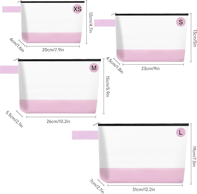 10 Pieces Cotton Canvas Makeup Bag with Bottom and Strap, Multi-Purpose Cosmetic Bag with Zipper Travel Toiletry Pouch, Blank DIY Craft Bag (Multicolor 03, S)