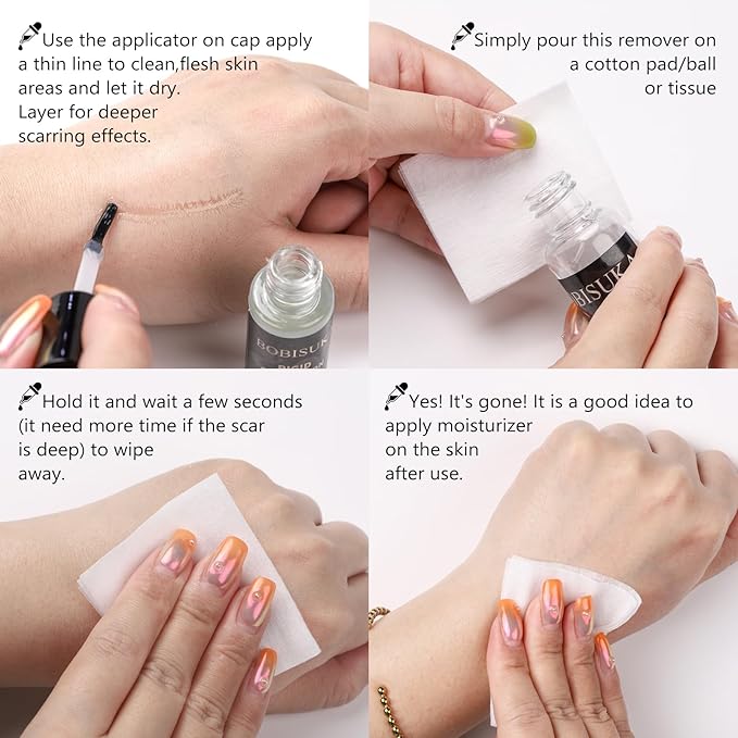 BOBISUKA Rigid Collodion with Brush & Remover Makeup Set Professional Scarring Liquid For Special Effects Makeup Kit, Face Body Realistic SFX Scar Makeup for Halloween Costume Cosplay Film Stage