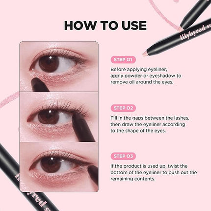 lilybyred Starry Eyes Am9 to Pm9 Gel Eyeliner | Korean Gel Eyeliner, Intense Color Payoff, Creamy Formula, Easy Blending, Built-in Sharpener, Smudge-Proof, Long-Lasting, 0.017 oz. (17 Sheer Pink)