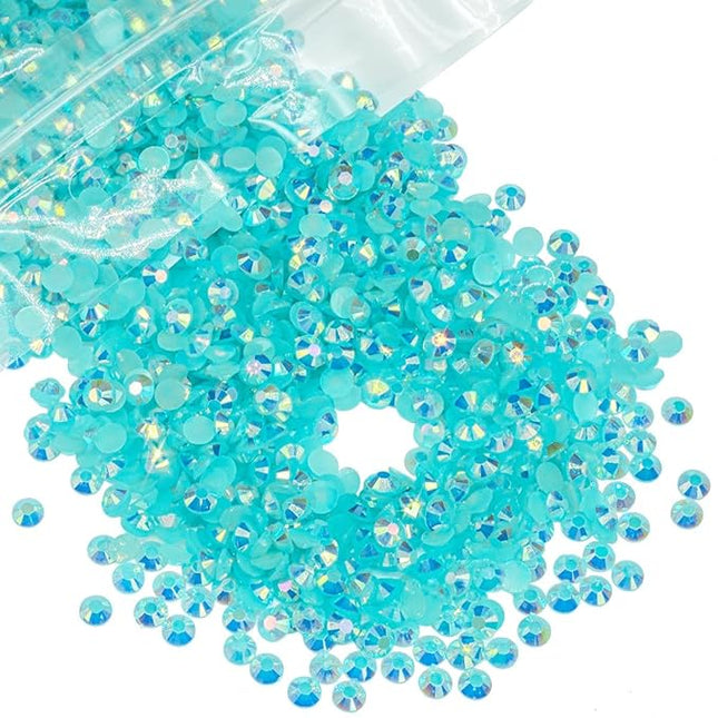 1280PCS 6mm Aquamarine AB Resin Rhinestones for Crafts Lake Blue Flatback Jelly Rhinestones Bulk SS30 Non-Hotfix Stones Diamonds Crystals Gems for Mugs Tumblers Bottles Cups DIY Crafts Decoration etc