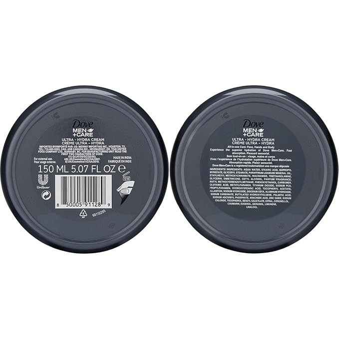 Dove Men+Care Ultra Hydra Cream - Dove Lotion, 3-In-1 Advanced Skin Care for Men, Face Cream, Hand Cream, and Body Lotion for Extremely Dry Skin, All Skin Types, 5.07 Fl Oz (Pack of 12)