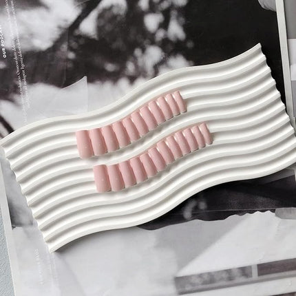 Light Pink Press on Nails Long Square, KXAMELIE Medium Coffin Nails Press ons Long Glue on Nails Natural Thick Fake Nails Acrylic Reusable 24 Solid Color for Women