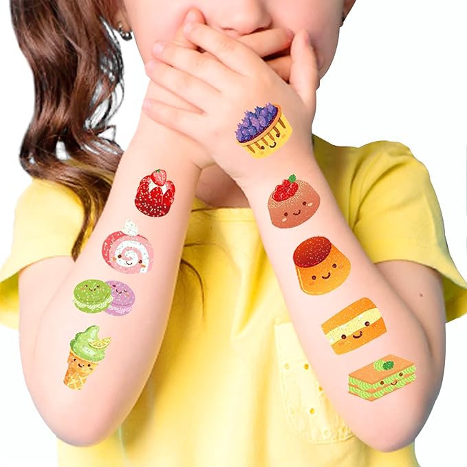Cakes Temporary Tattoos for Kids - 146 Pieces Glitter styles Face makeup Tattoo for Girls and Boys,Birthday Party Tattoos Stickers Supplies,Holiday Party Gifts Underwater Arts and Crafts 10 Sheet