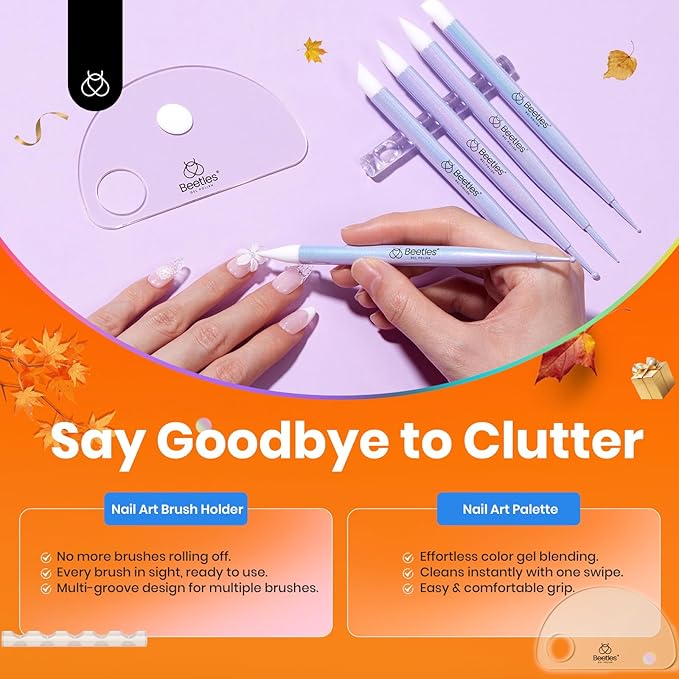 Beetles 5PCS Nail Art Dotting Tools Nail Art Sculpture Pen, Dual-Head Resin Nail Art Tools, Carving Drawing Tool, Silicone Brushes Set Pottery Clay Sculpting Tools Modeling Painting Tool DIY Art