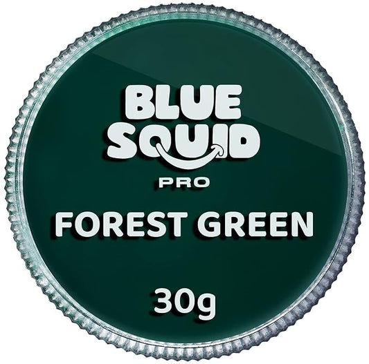 Blue Squid Face Paint Water Based Single Cake Professional Face Paint & Body Paint - Water Activated, Kids Adults Face Painting for Costume, Halloween Makeup, Cosplay - Forest Green Face Paint 30g