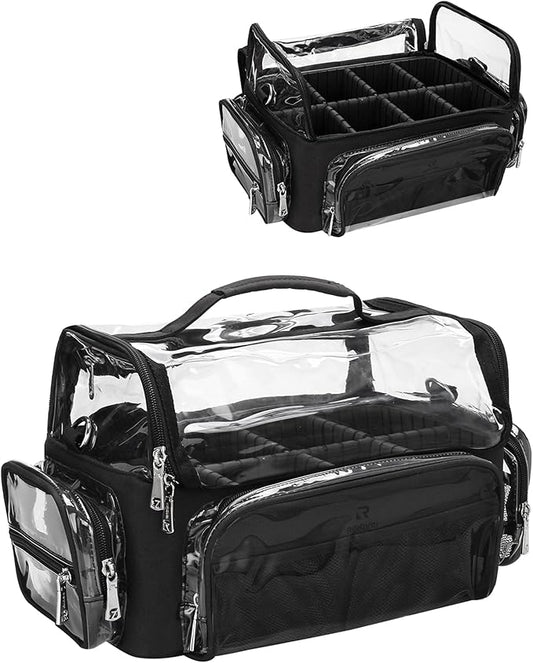 Makeup Brush Case, Extra Large Makeup Brush Bag XL Professional Makeup Artist Must Haves Travel Case with Stand Up Brush Slots Cosmetic Organizer Bag, Full Open Easy to Access, with Adjustable Strap