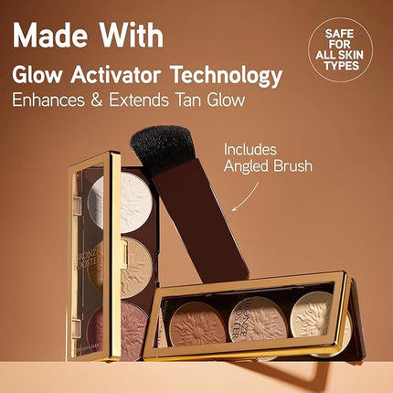 Physicians Formula Bronze Booster Highlight & Contour Palette with Brush, Blendable & Buildable Finish - Matte Sculpting