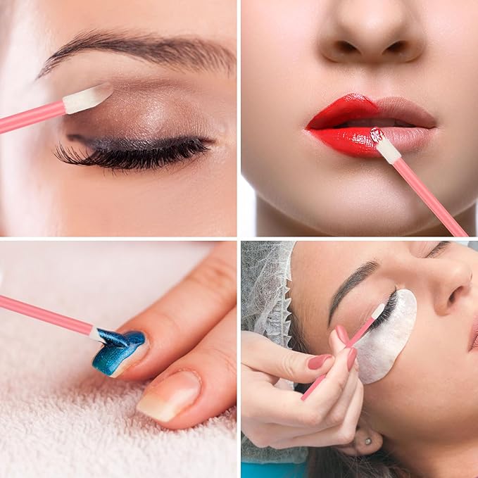 700 Piece Disposable Lip Wands - Lip Brushes, Lipstick & Gloss Applicators - Lint Free Makeup Applicator Brush Beauty Tool - Pink