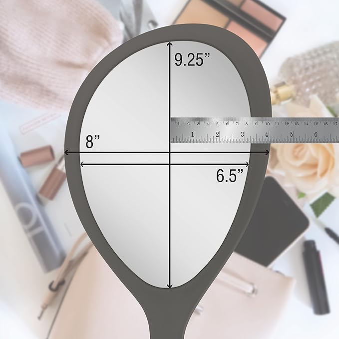 Zadro Large Hand Mirror with Handle Salon Mirrors for Hair Stylist, Big Handheld Mirror Makeup Mirror Wall Mounted Hang (1, Bright Pink, Medium: 15" x 8")