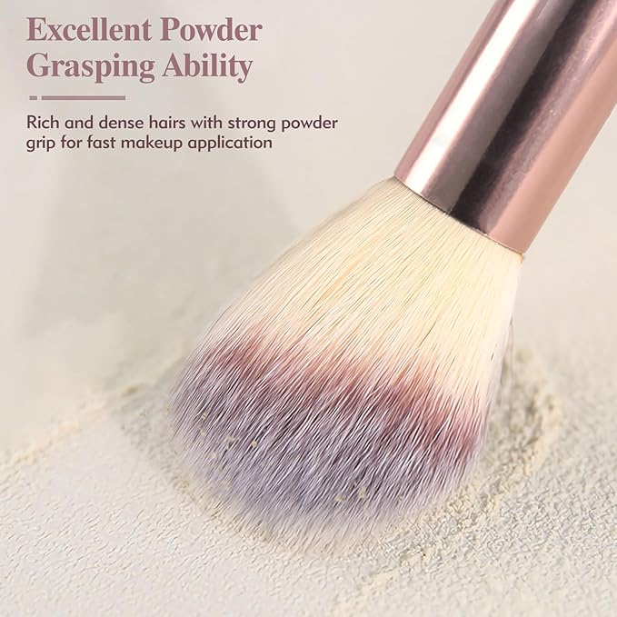 3PCS Foundation Makeup Brush, Double Ended Makeup Brush for Blush, Slant Brush for Contour and Highlighter, Perfect for Makeup with Powder