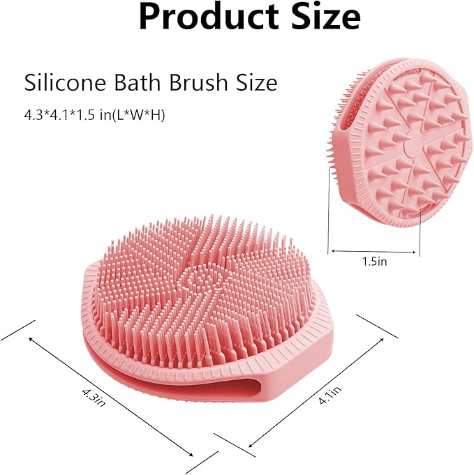 Silicone Shower Scrubber Women Men 2 Pcs Exfoliating Body Scrubber Exfoliator Scalp Non-Slip Hollow Hand Glove Loofah Alternative Deep Clean Wash Dual-Sided Durable Scrub Bath Essentials Pink Green