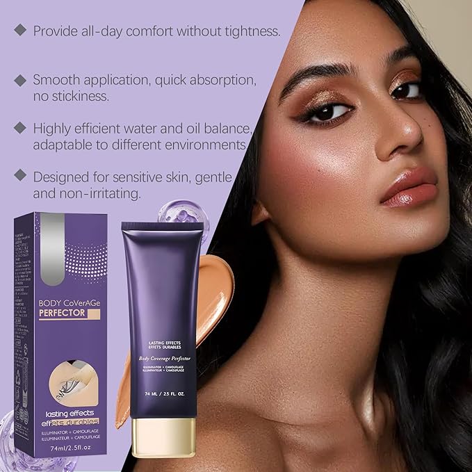 All Over Complexion Perfector, Body Coverage Perfector, Tattoo Cover-up Makeup, Transfer-Resistant Body Makeup, Long Last Body Foundation(Dark Brown)