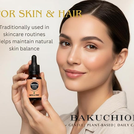 Earth N Pure Babchi Oil (Bakuchi Oil) Cold Pressed, Natural & Therapeutic Grade with Glass Dropper - 50 ml