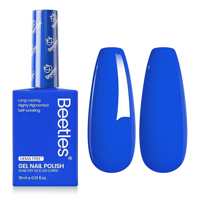 Beetles Blue Gel Polish - 15ml Hema Free Abyss Halo Blue Gel Polish Soak off Uv Led Lamp Nail Art Colorful Bottle All Season Manicure Gifts for Women