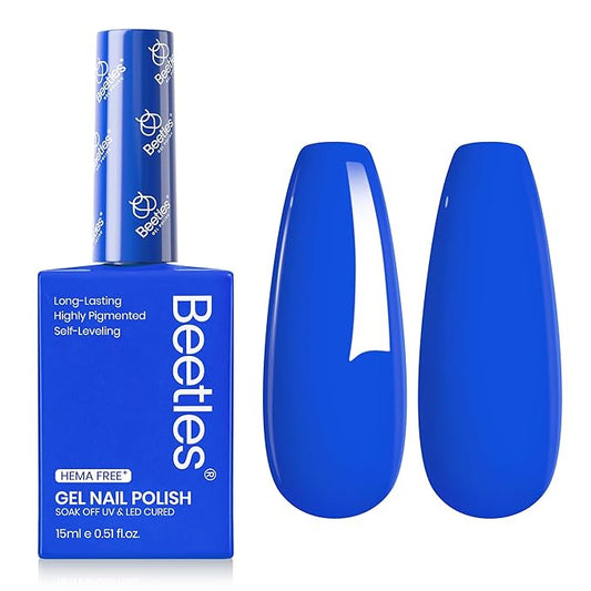 Beetles Blue Gel Polish - 15ml Hema Free Abyss Halo Blue Gel Polish Soak off Uv Led Lamp Nail Art Colorful Bottle All Season Manicure Gifts for Women