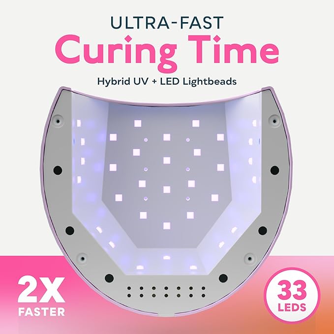 SUNUV UV LED Light for Nails, Nail Dryer for Gel Polish with Auto Sensor, 33 LEDs 4 Timers Settings SUN2C Purple