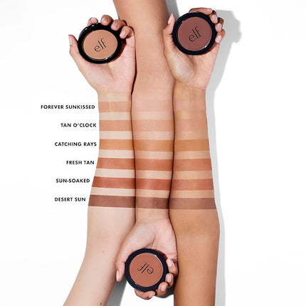 e.l.f. Primer-Infused Bronzer, Long-Lasting, Lightweight & Buildable Powder Bronzer, Delivers A Matte Finish, Vegan & Cruelty-Free, Sun-Soaked