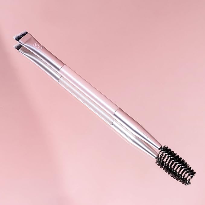 Real Techniques Dual-Ended Brow Brush, For Shaping & Filling Eyebrows, Travel-Friendly Spoolie & Liner Brush, Blend Natural, Full, or Laminated Brows, Luxury Applicator, Vegan, 1 Count