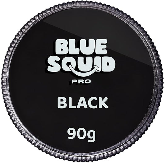 Blue Squid PRO Face Paint - Professional Water Based Single Cake Facepaint & Body Paints - SFX Makeup, Kids Adults Face Painting for Costume, Halloween, Cosplay - Classic Black 90g / 3oz
