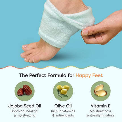 ZenToes Moisturizing Socks for Cracked Heel Treatment, Vitamin E, Olive Oil and Jojoba Oil Infused Heel Socks, Galentines Day Gifts, Self Care Gifts for Women (Fuzzy Mint Green, Regular)