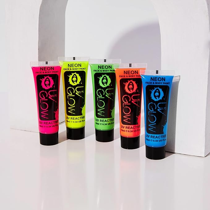 Blacklight Face and Body Paint 0.34oz - Neon Fluorescent (0.34 Fl Oz (Pack of 5))